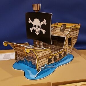 Adventure Pirate Ship Cupcake Stand with Black Sail